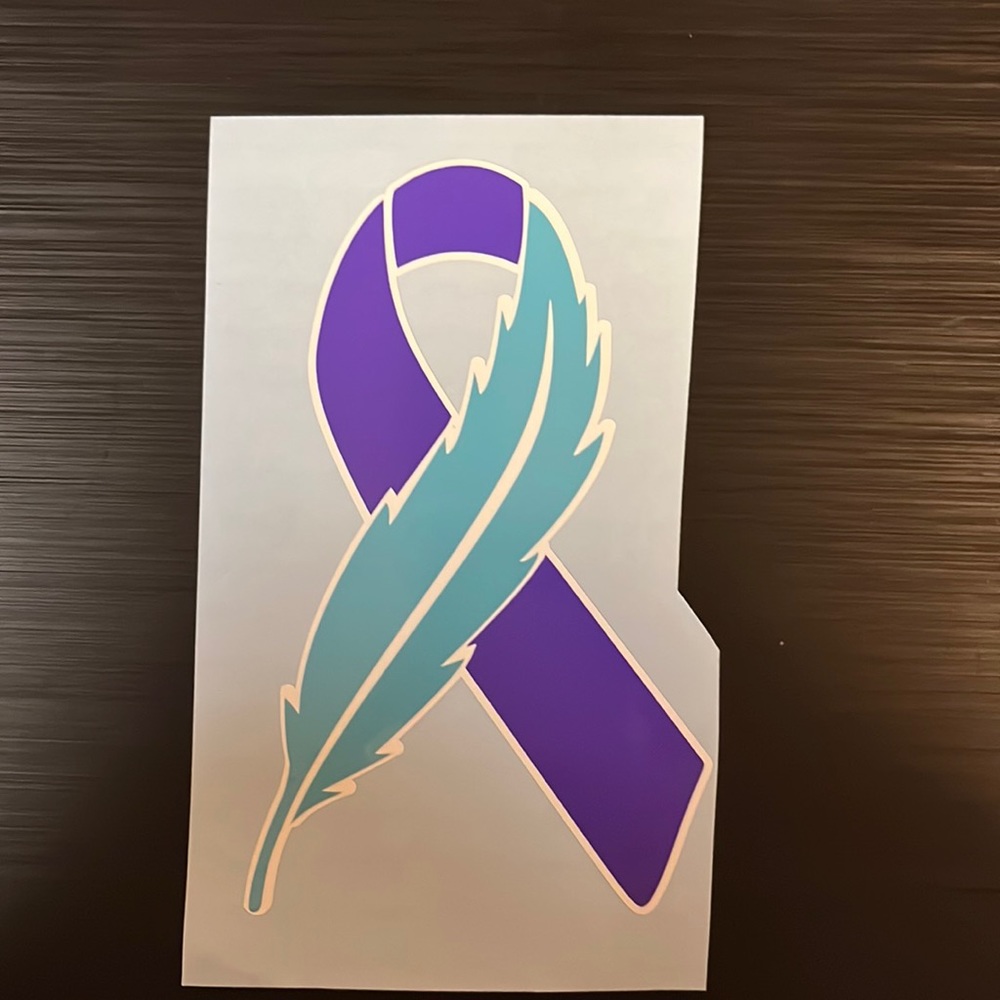 Suicide Awareness Ribbon car window decal
